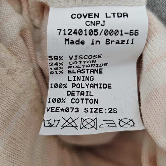 Anthropologie Coven Vanilla Pink Stripe Knit Ruched Waist w/Eyelet Midi Dress - Picture 16 of 17